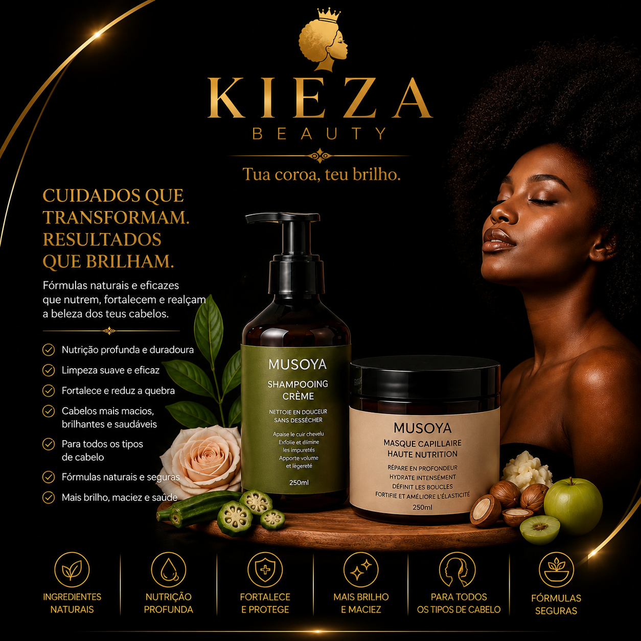 Kit Hidratação & Brilho Kieza Beauty